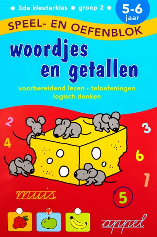 Speel en Oefenblok 5 tot 6 jaar Woordjes en Getallen