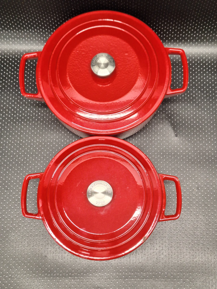 Set KitchenAid geëmailleerde gietijzeren braadpannen - 5,7L & 3,8L