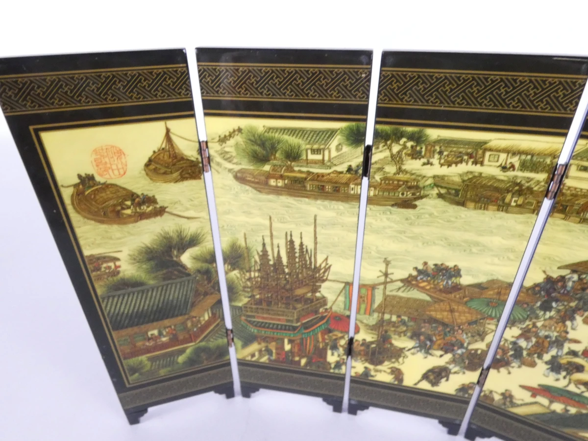 Miniatuur replica oud Chinees klein scherm set