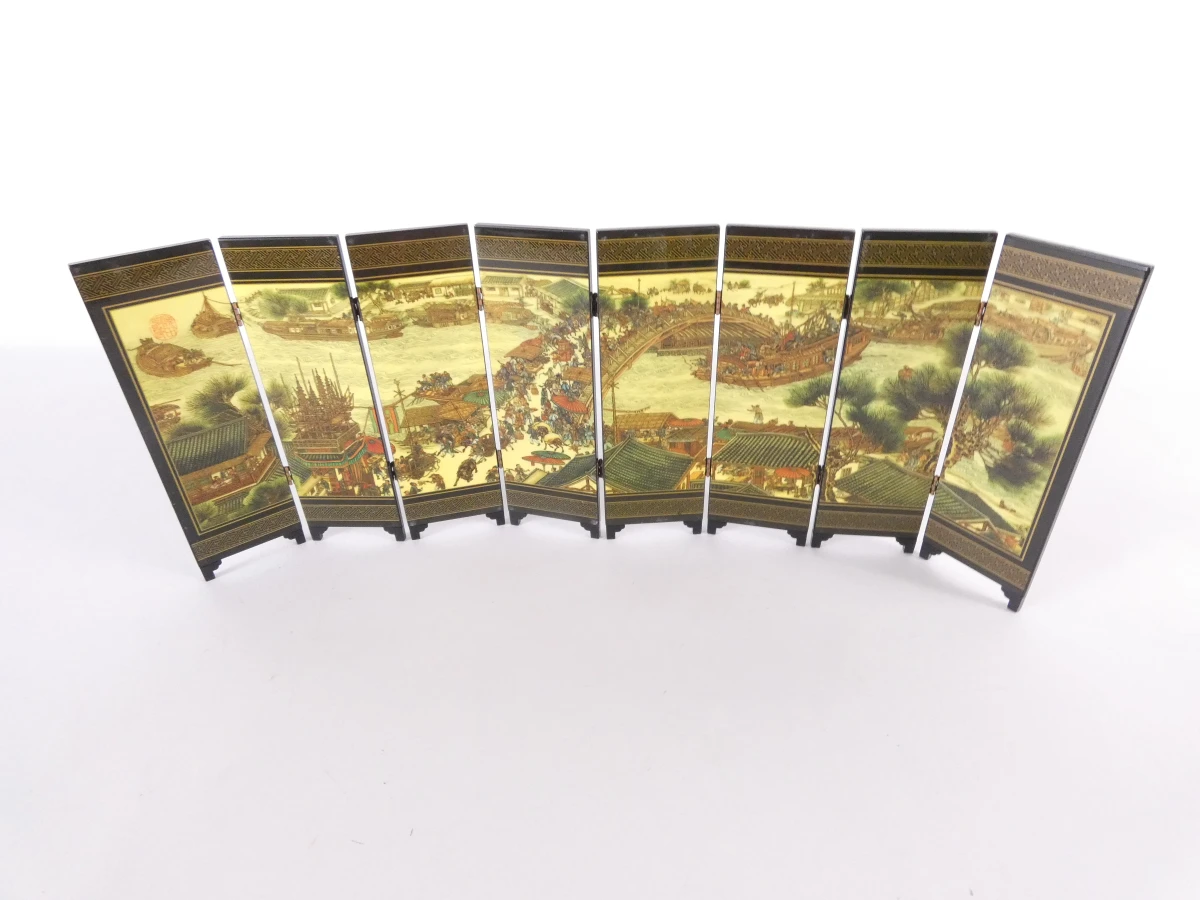 Miniatuur replica oud Chinees klein scherm set