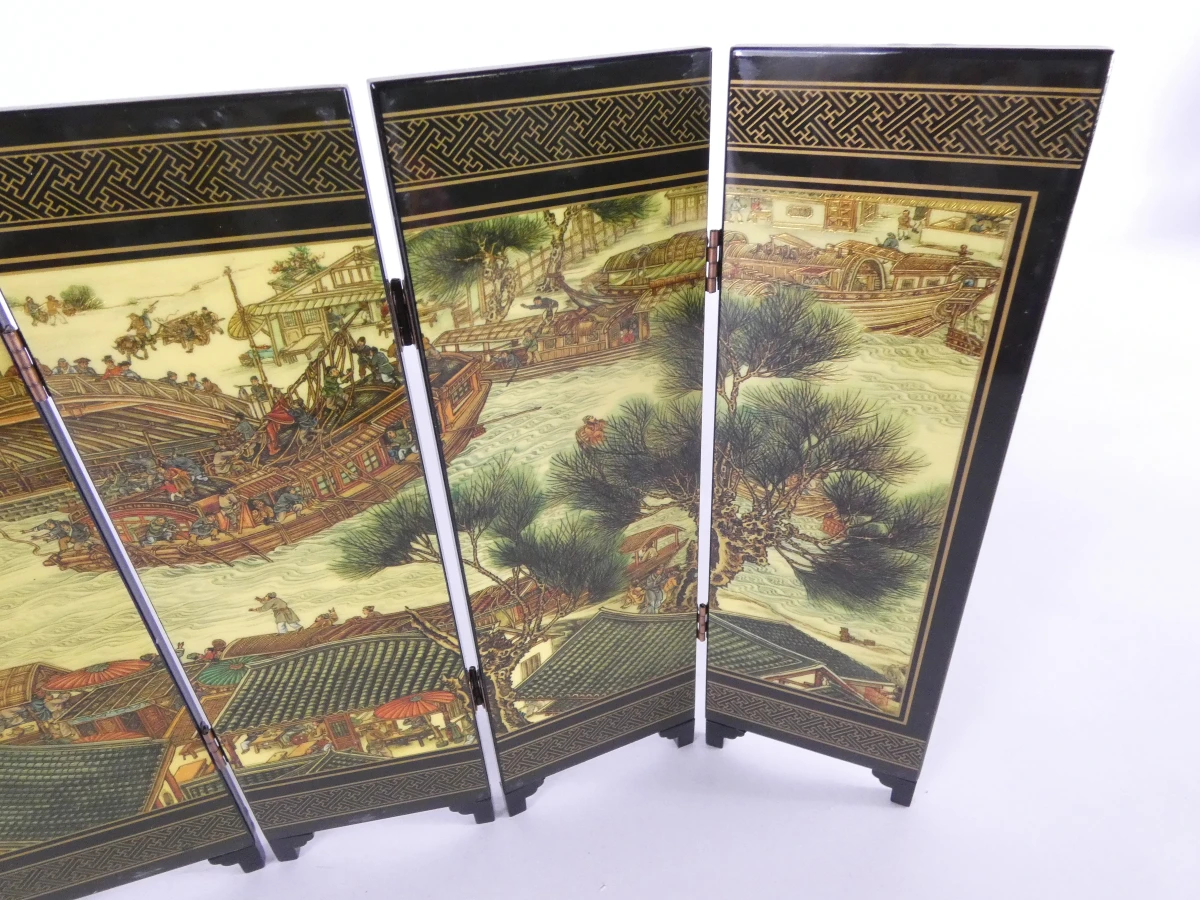 Miniatuur replica oud Chinees klein scherm set