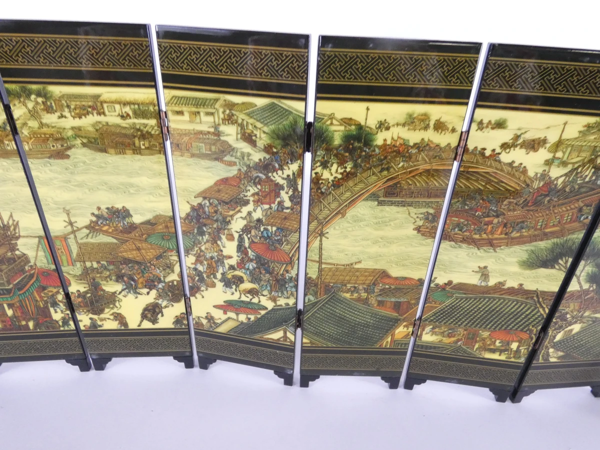 Miniatuur replica oud Chinees klein scherm set