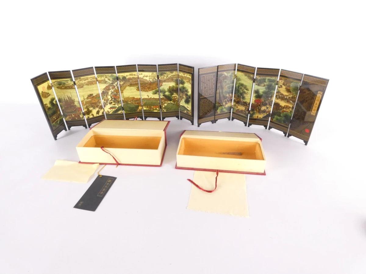 Miniatuur replica oud Chinees klein scherm set