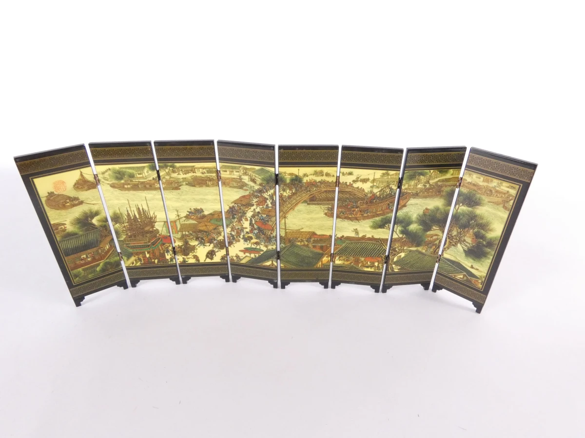 Miniatuur replica oud Chinees klein scherm set