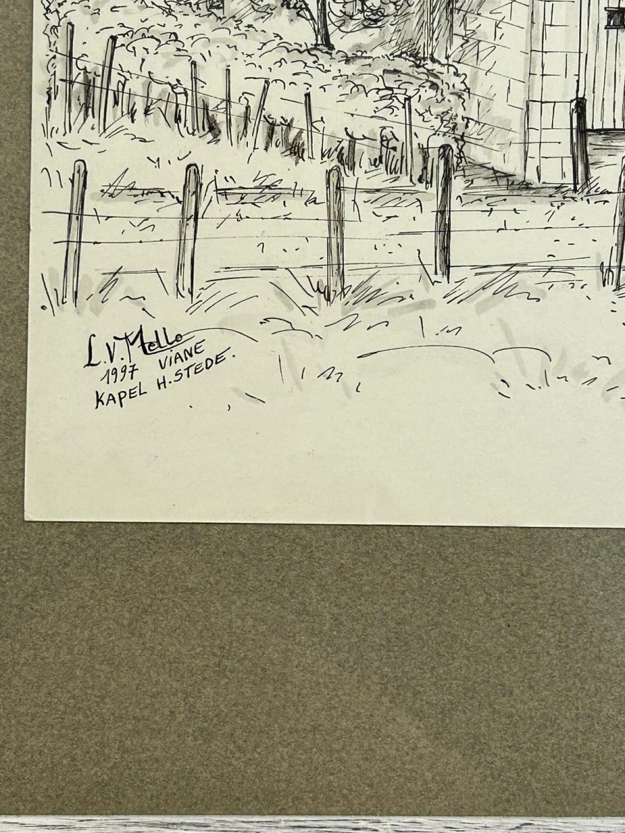 Ingelijste Tekening "Kapel H. Stede Viane"