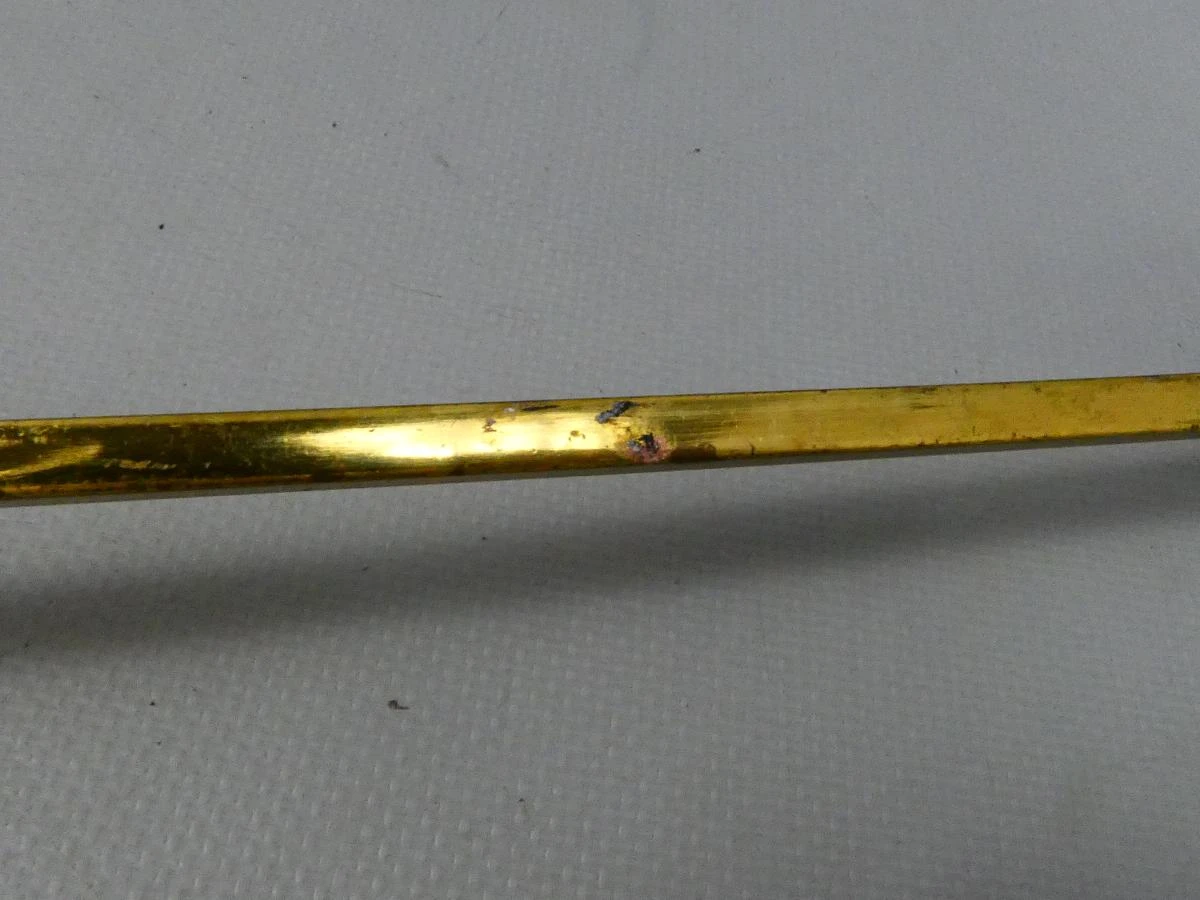 Vintage koperen schuimspaan met messing geklonken handvat