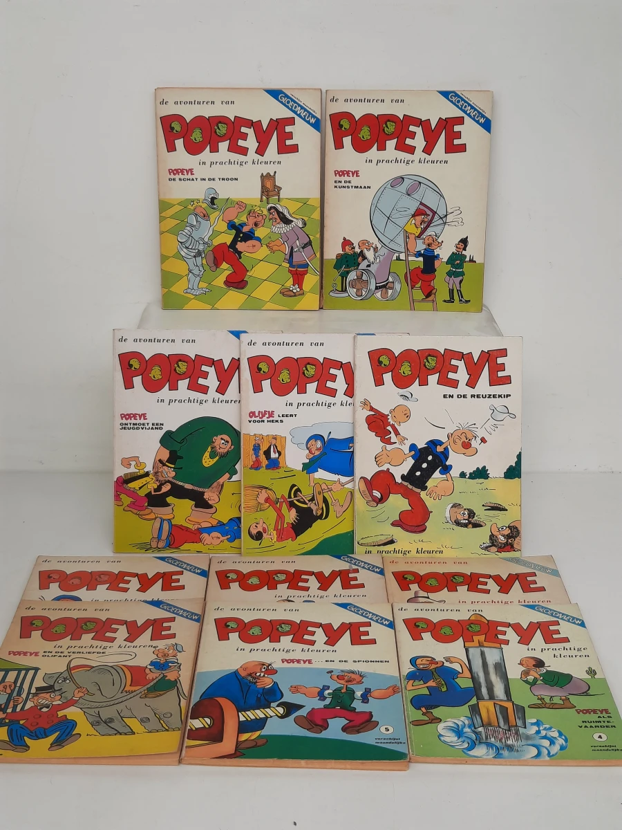 Grote kavel (29) vintage Popeye stripboeken (Tirion N.V.) – Jaren '60 / '70 – In prachtige kleuren!
