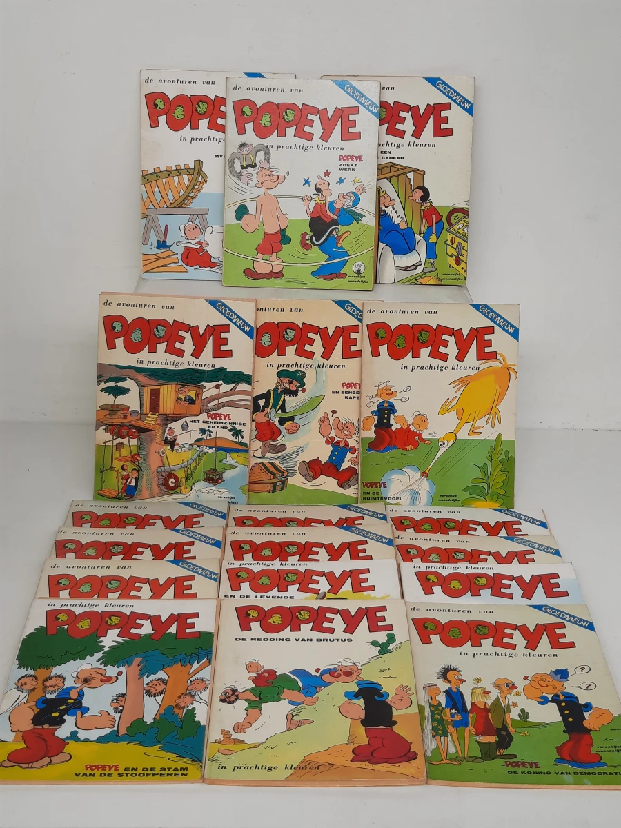 Grote kavel (29) vintage Popeye stripboeken (Tirion N.V.) – Jaren '60 / '70 – In prachtige kleuren!