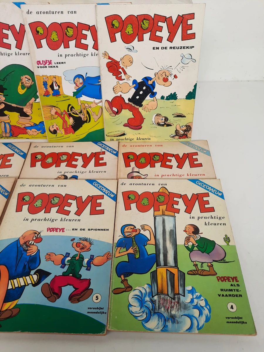 Grote kavel (29) vintage Popeye stripboeken (Tirion N.V.) – Jaren '60 / '70 – In prachtige kleuren!
