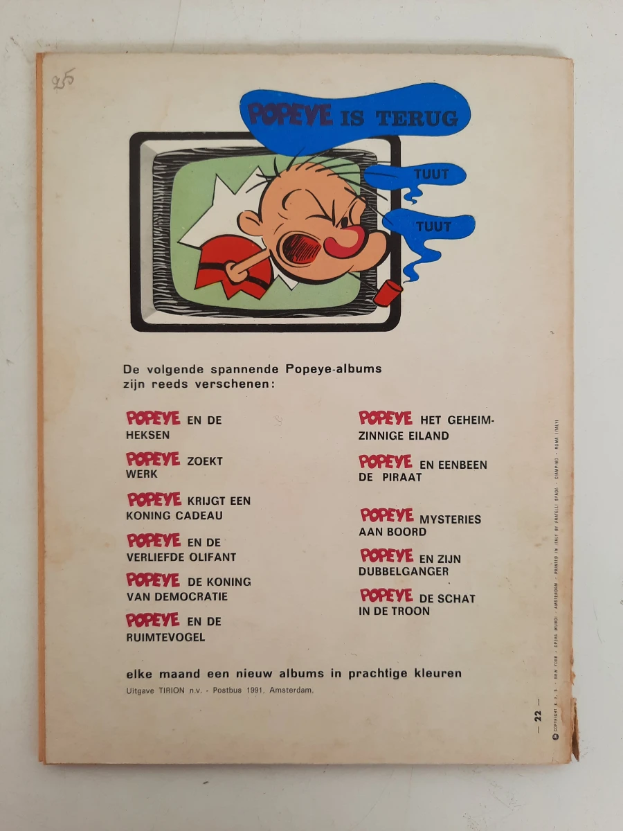 Grote kavel (29) vintage Popeye stripboeken (Tirion N.V.) – Jaren '60 / '70 – In prachtige kleuren!