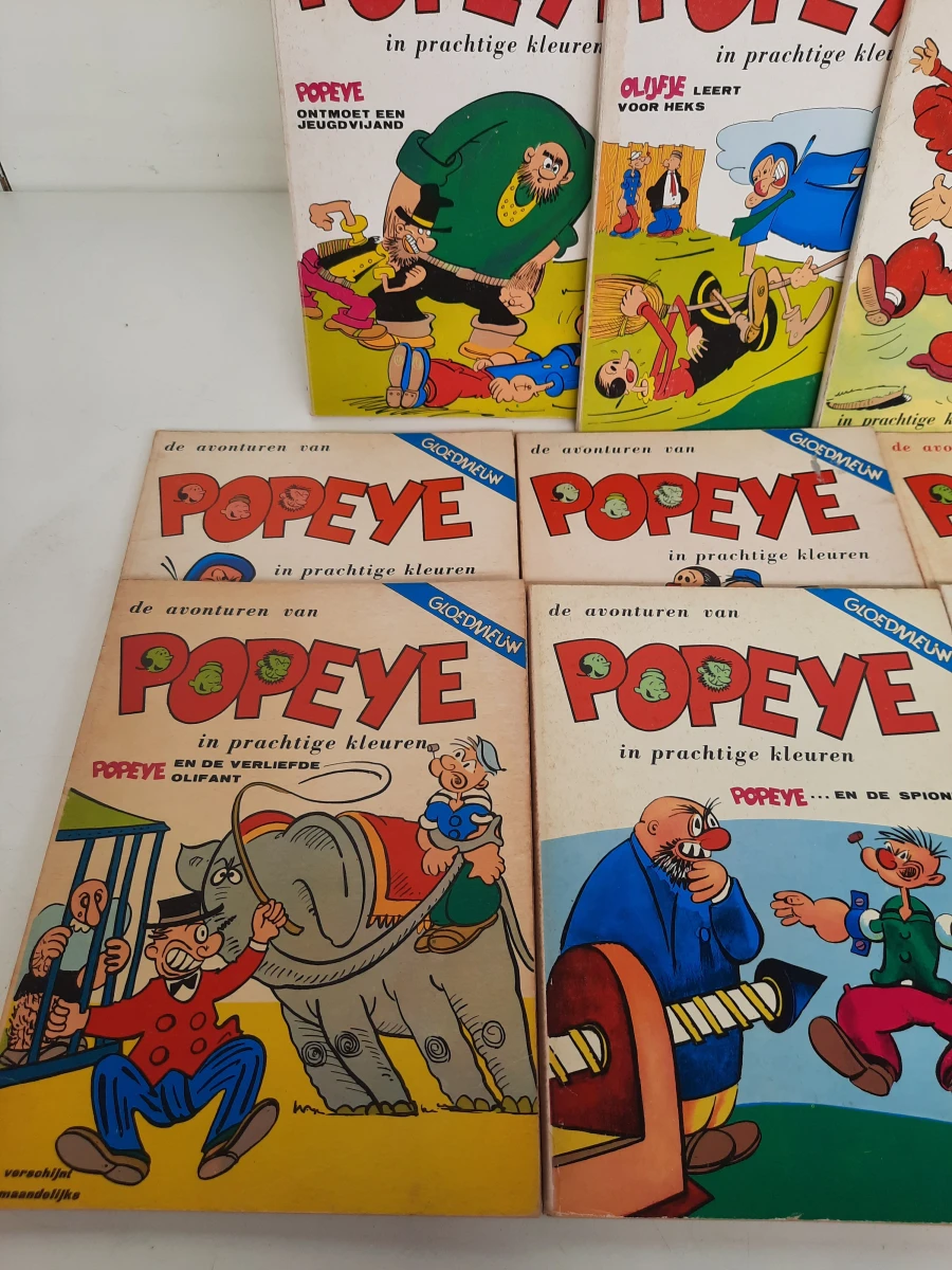 Grote kavel (29) vintage Popeye stripboeken (Tirion N.V.) – Jaren '60 / '70 – In prachtige kleuren!