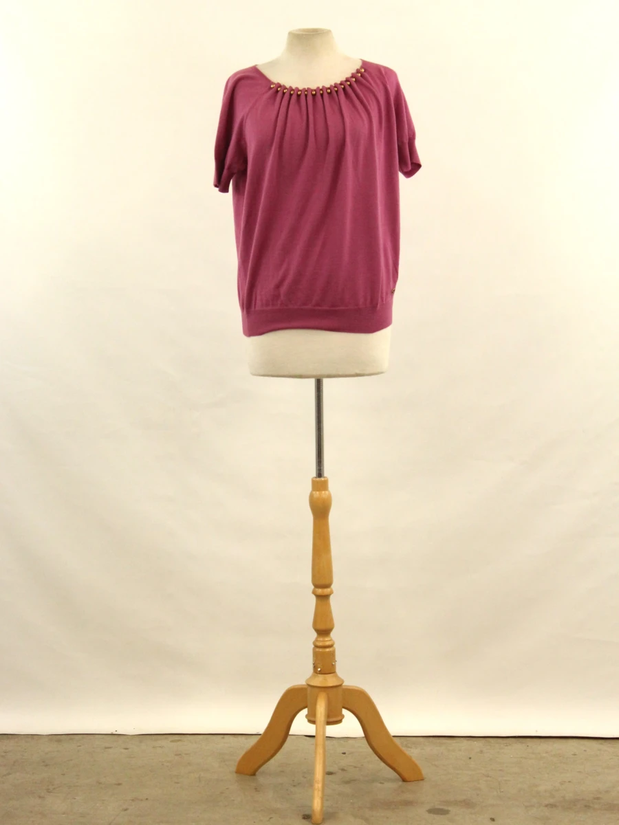 Gucci - tricot top met korte mouwen en goudkleurige details