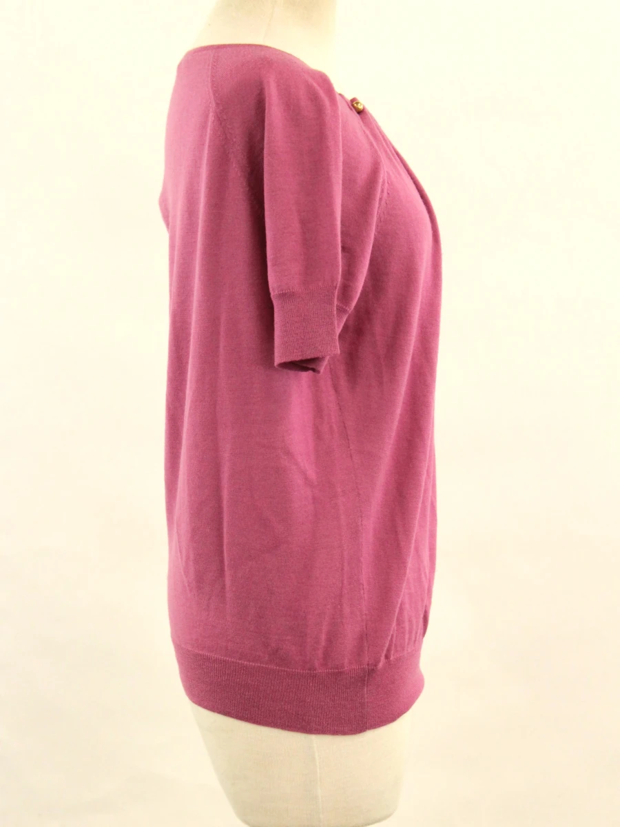 Gucci - tricot top met korte mouwen en goudkleurige details
