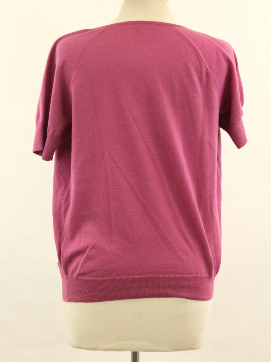 Gucci - tricot top met korte mouwen en goudkleurige details