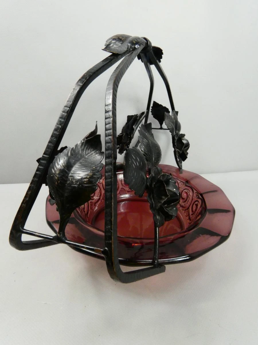 Art Nouveau smeedijzeren mand