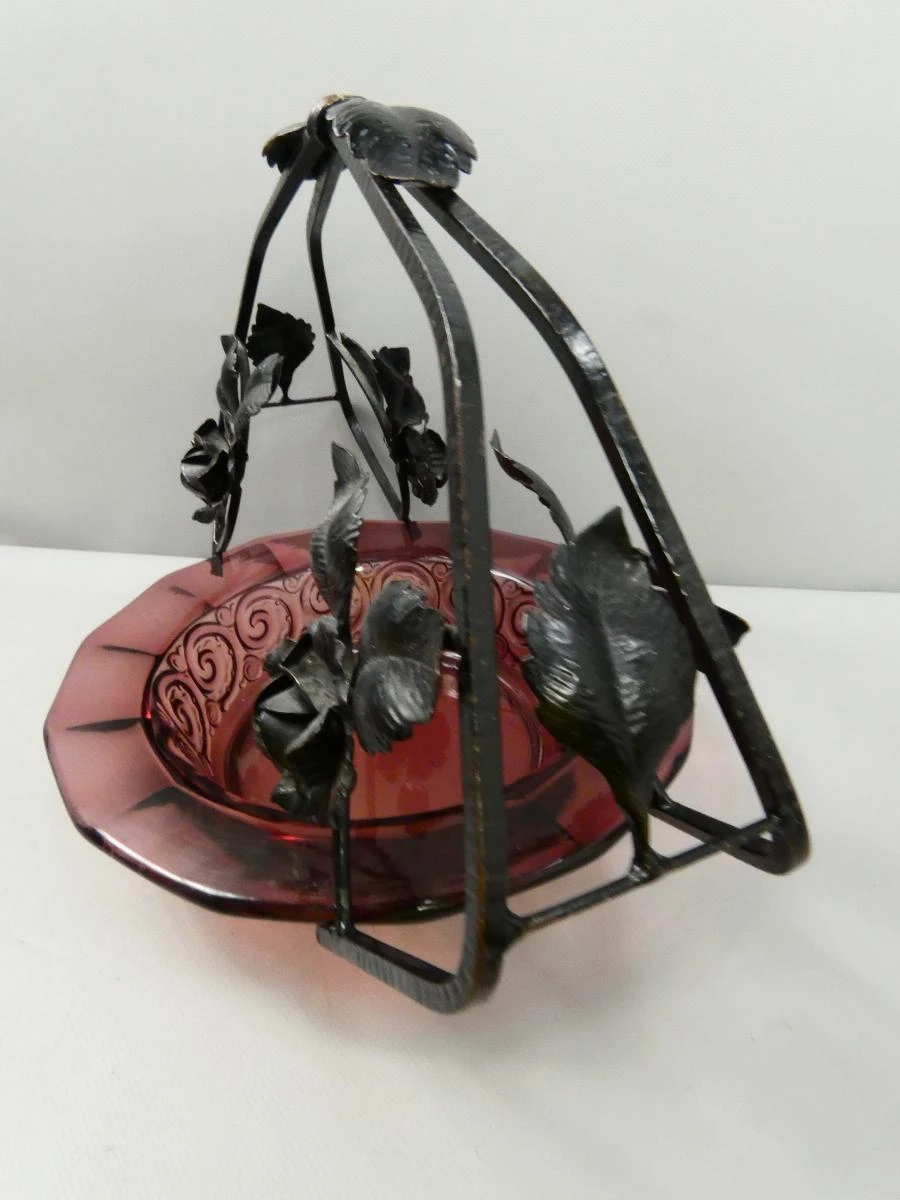 Art Nouveau smeedijzeren mand