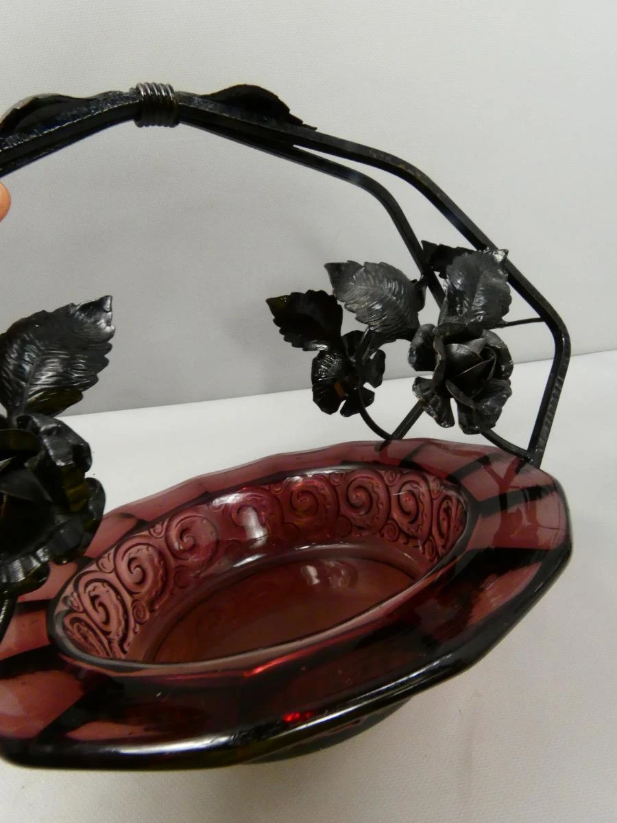 Art Nouveau smeedijzeren mand