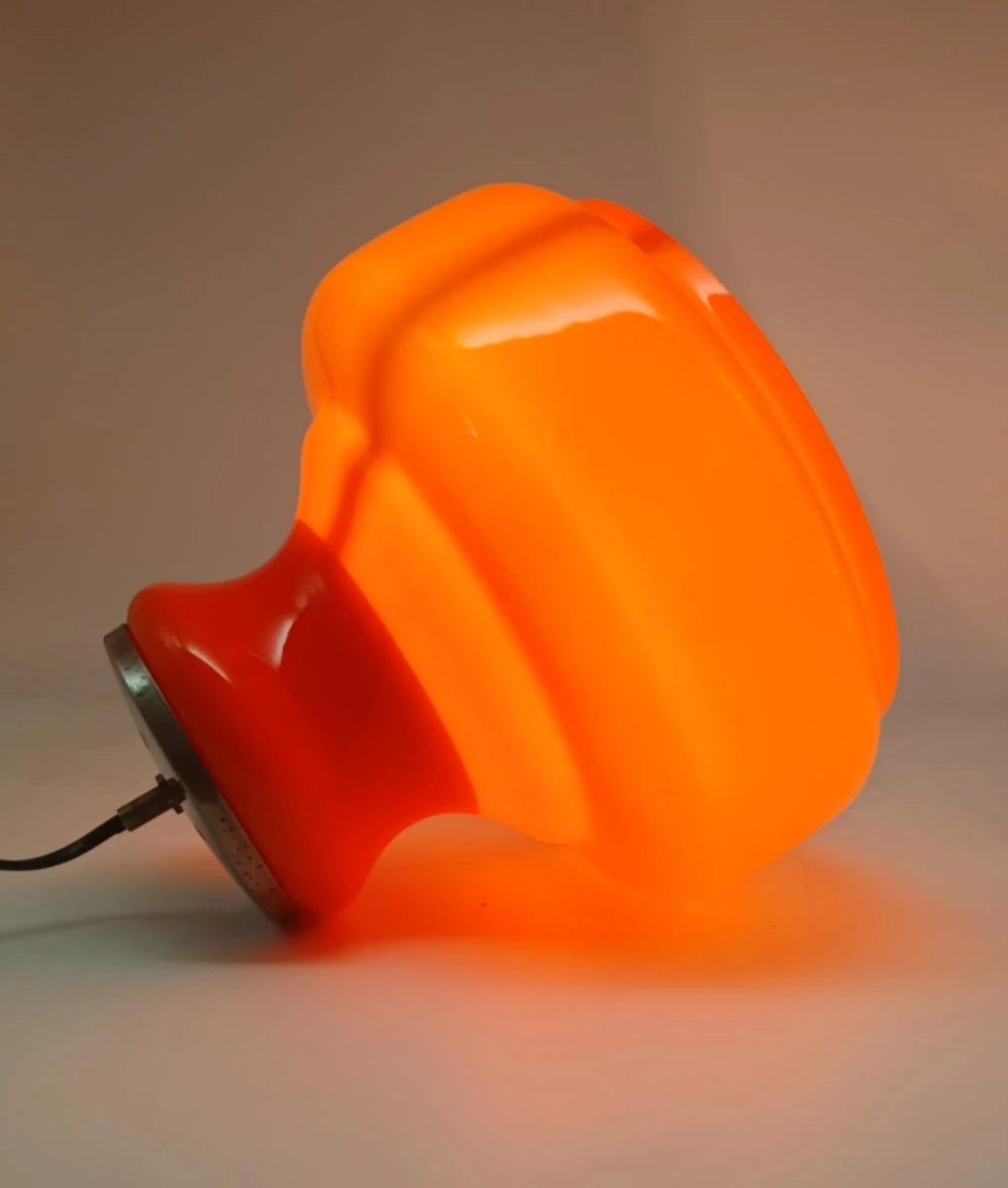 Oranje vintage glazen hanglamp