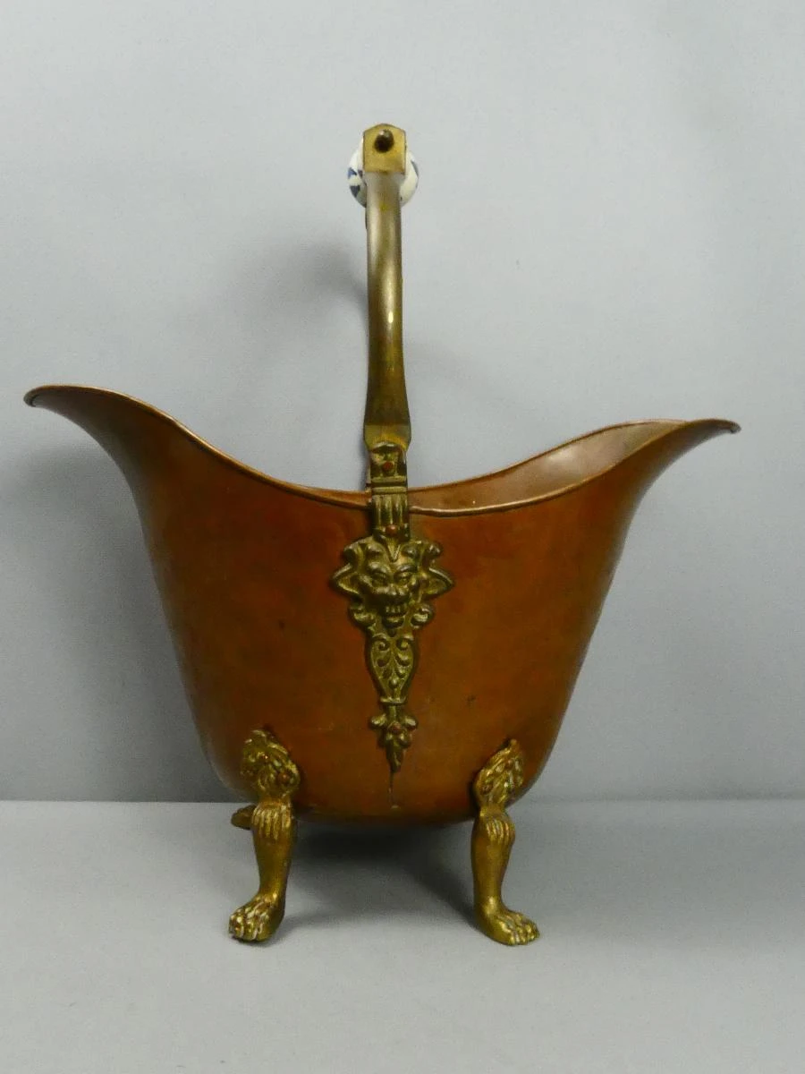 Vintage koperen kolenkit/bloempot