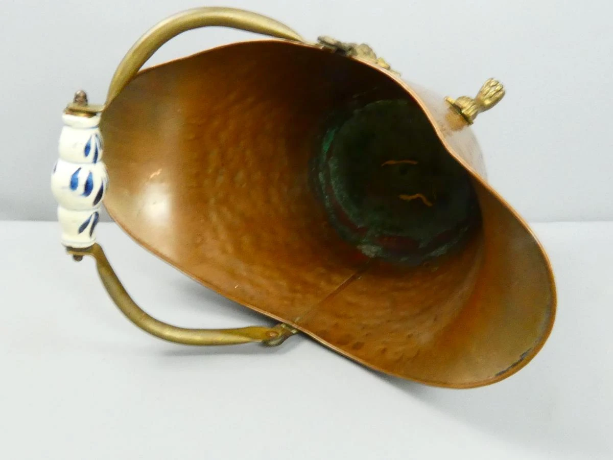 Vintage koperen kolenkit/bloempot