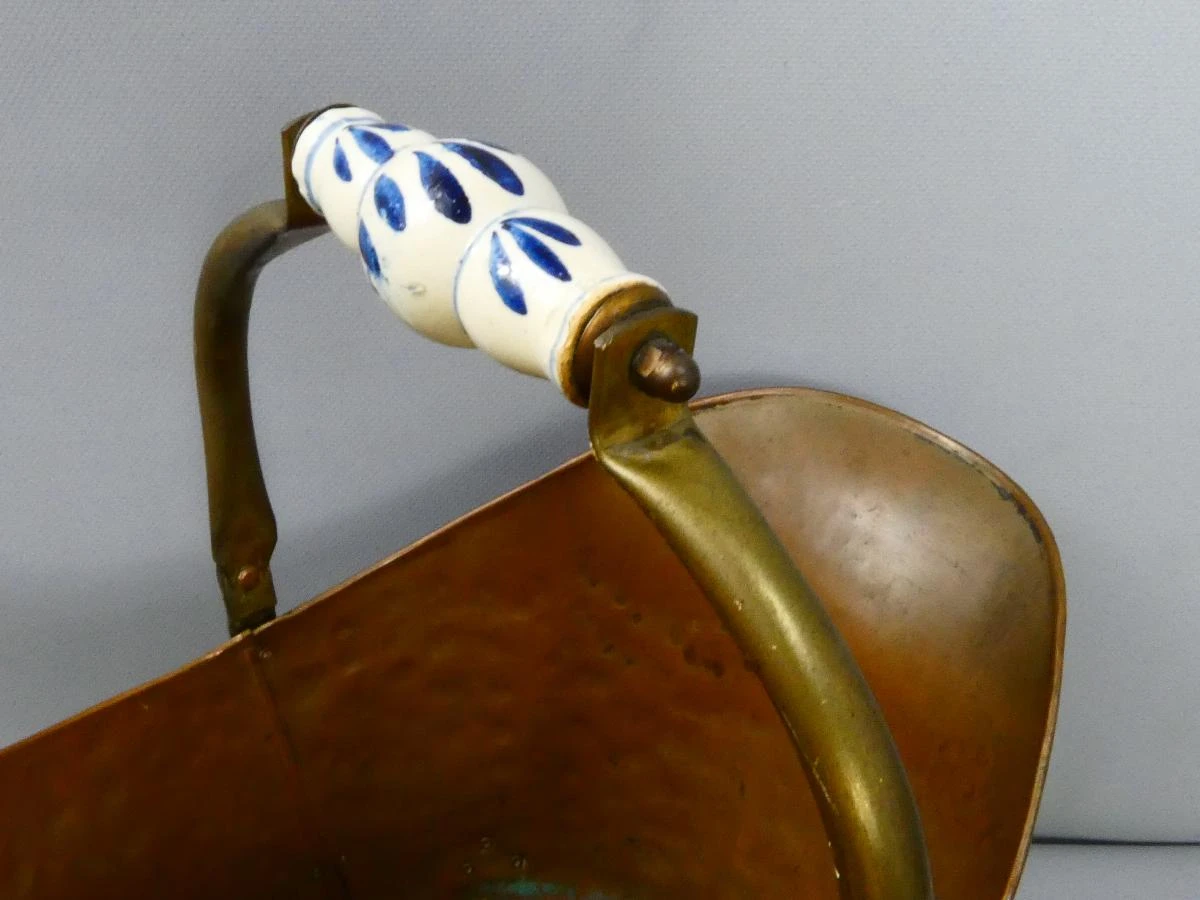 Vintage koperen kolenkit/bloempot