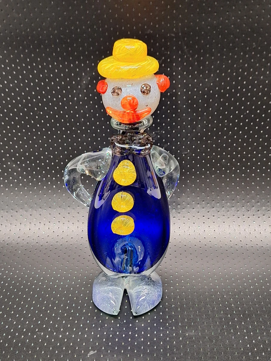 Charmante vintage Murano glazen clown - Handgeblazen Italiaans kunstglas