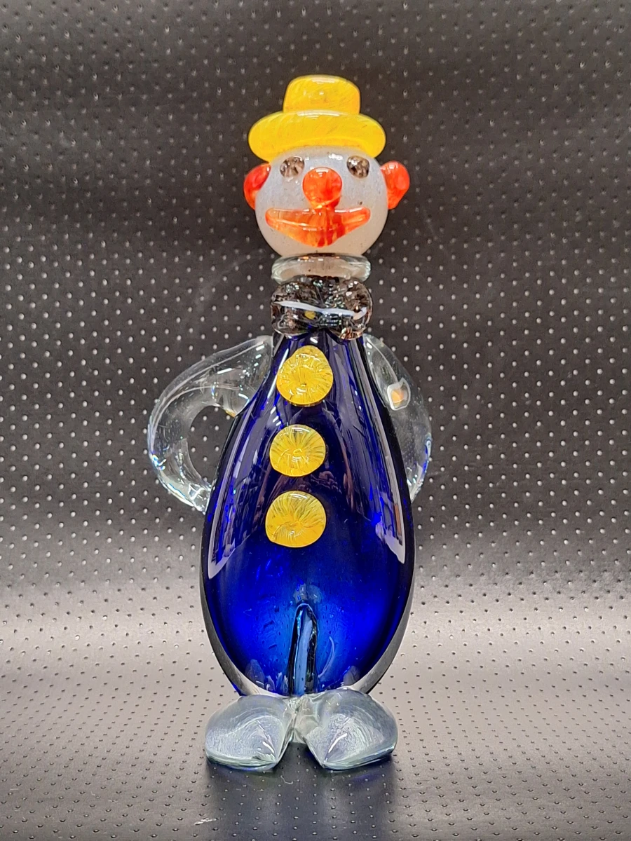 Charmante vintage Murano glazen clown - Handgeblazen Italiaans kunstglas