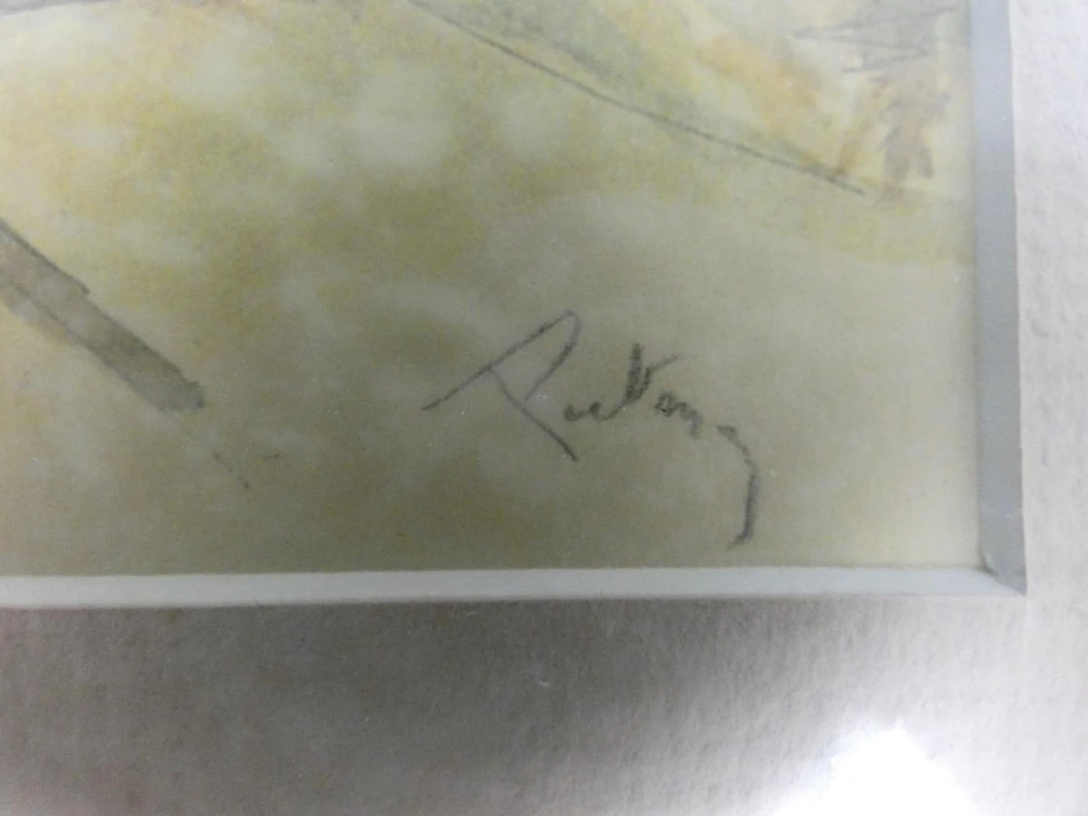 Ingelijste aquarel van Brugge door Luc Putman