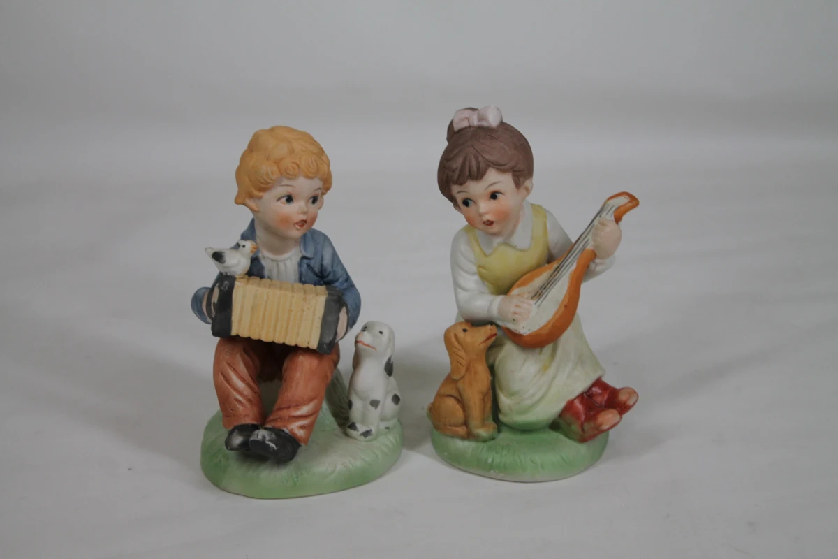 Vintage porseleinen muzikantenbeeldjes - Hummel-stijl
