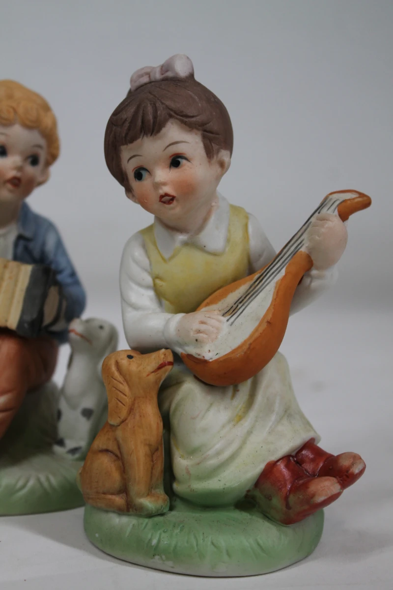Vintage porseleinen muzikantenbeeldjes - Hummel-stijl