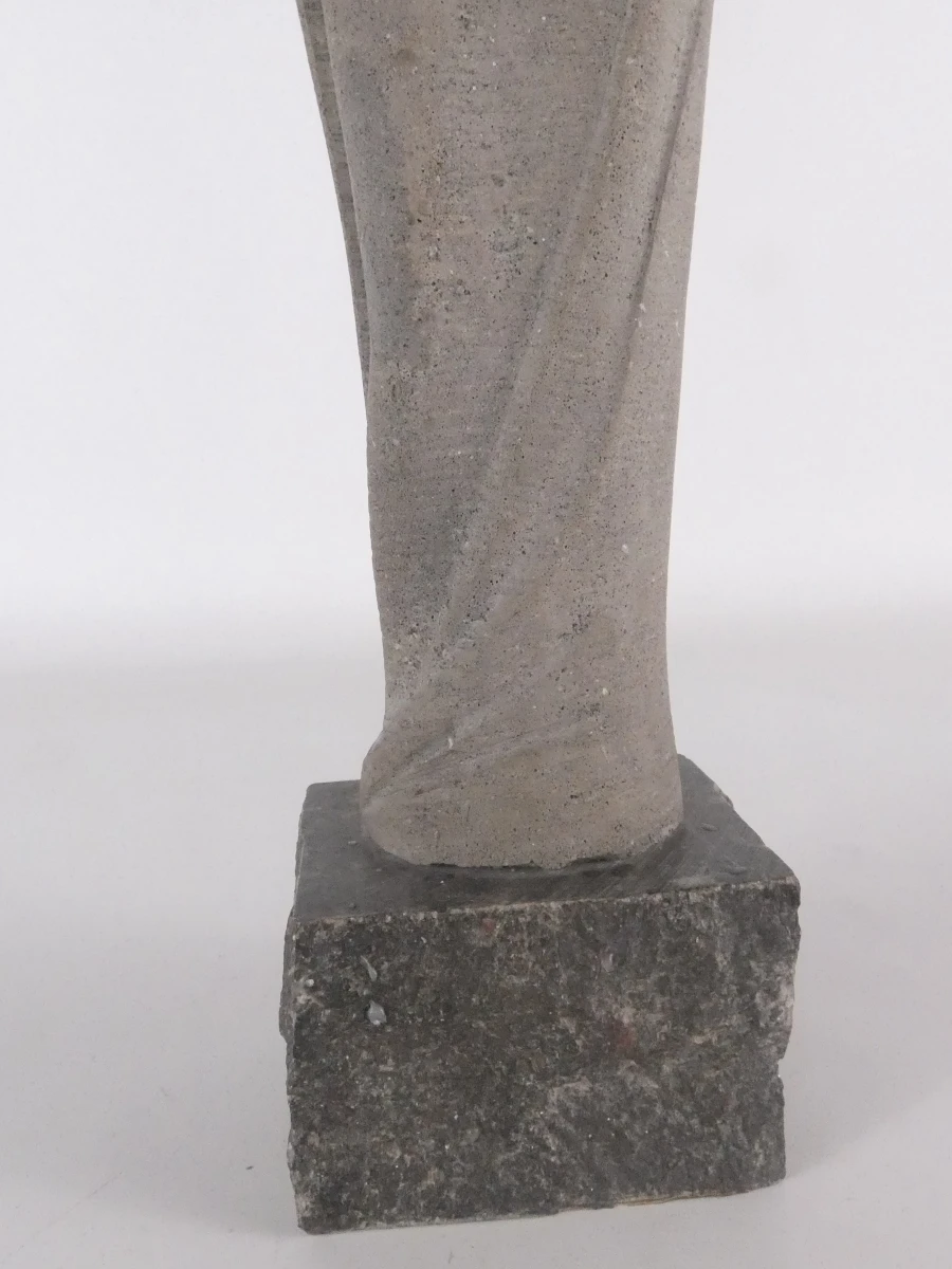 Handgesneden granieten beeld van Maria en Jezus (44 cm)