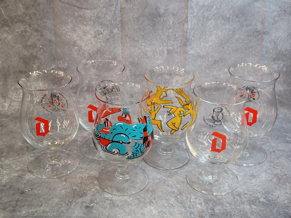 Unieke set van 6 Duvel designglazen - Limited editions