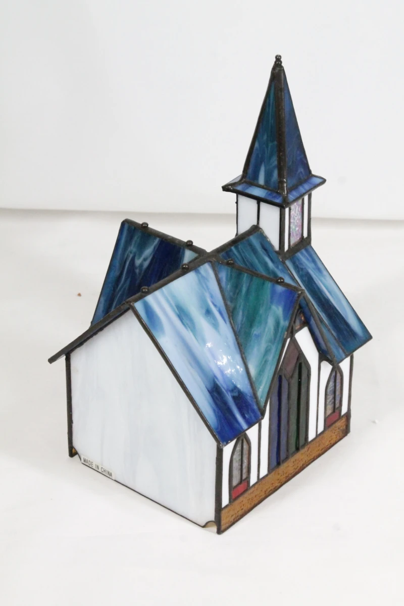 Vintage "Stained Glass Collectables" kerkje