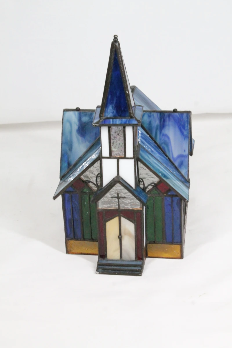 Vintage "Stained Glass Collectables" kerkje