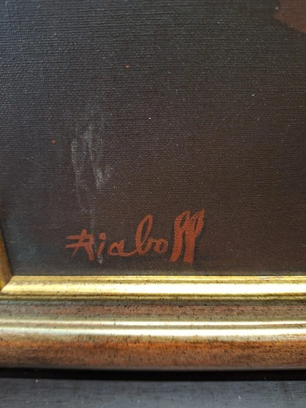 Olieschilderij van een Oude man op een bank (Parijs, ca. 1980) - Nicolas Riaboff