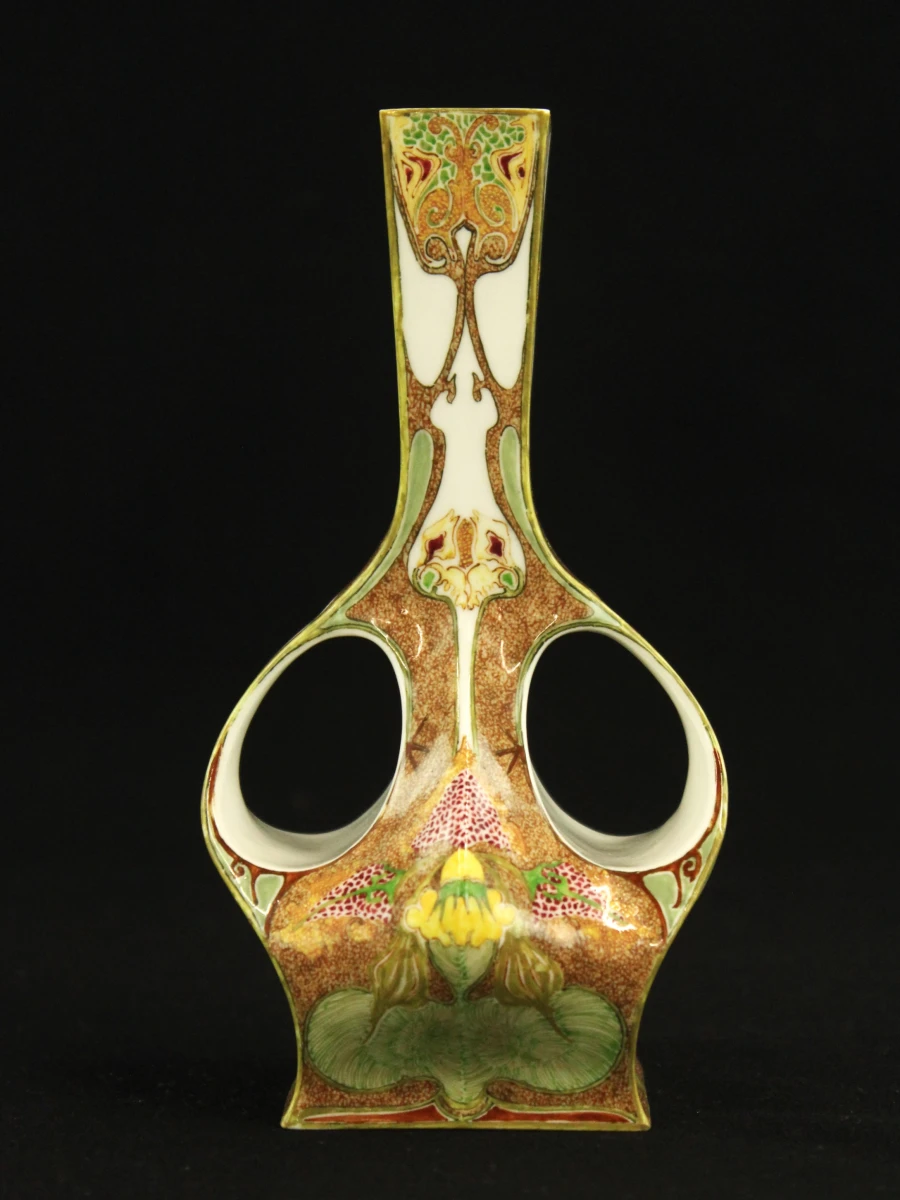 Art Nouveau eierschaalporseleinen vaas 1901 Samuel Schellinck voor Rozenburg Den Haag