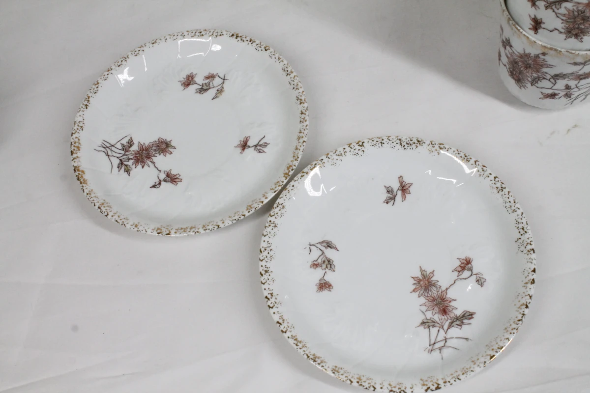 Porseleinen servies met bloemmotief