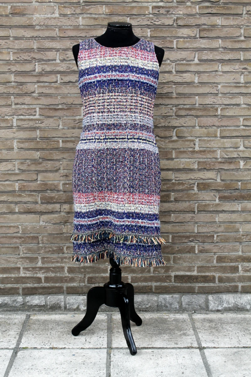 Multicolor Tweed Fringe Jurk - St. John