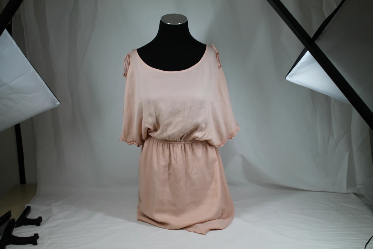 Lichtroze damesjurk met elastische taille - Twinset