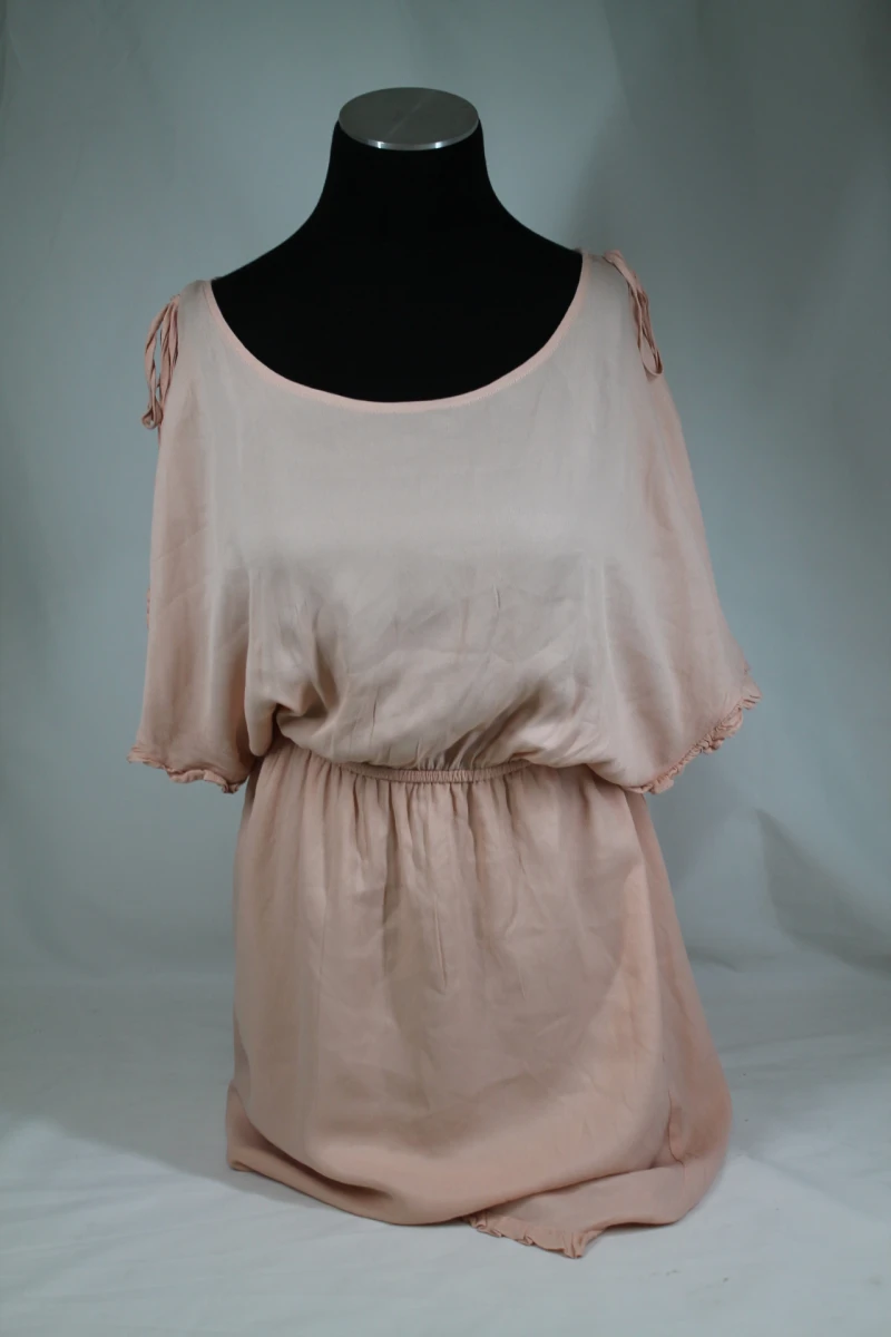 Lichtroze damesjurk met elastische taille - Twinset