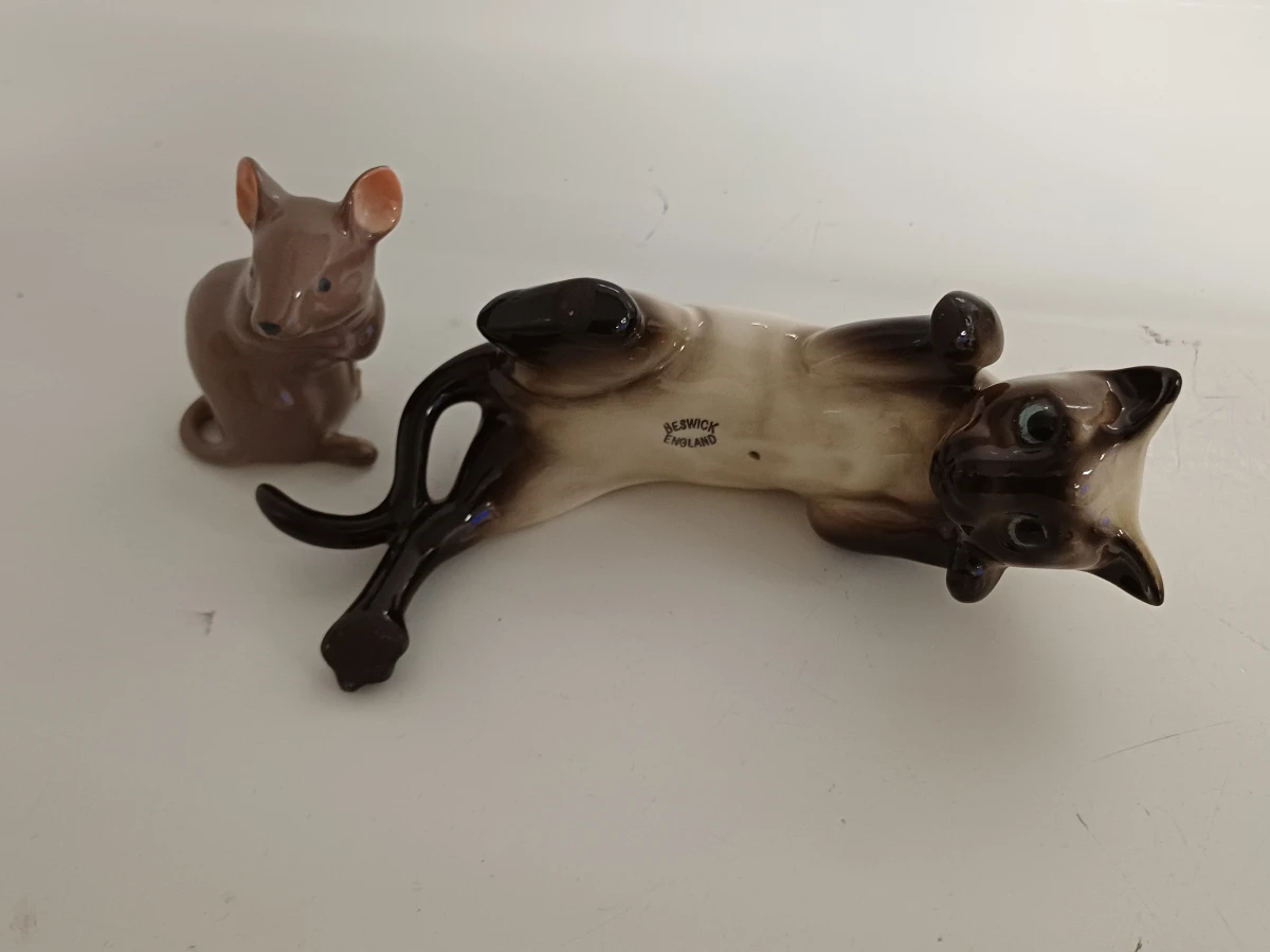 Beswick - Siamese kat en muis