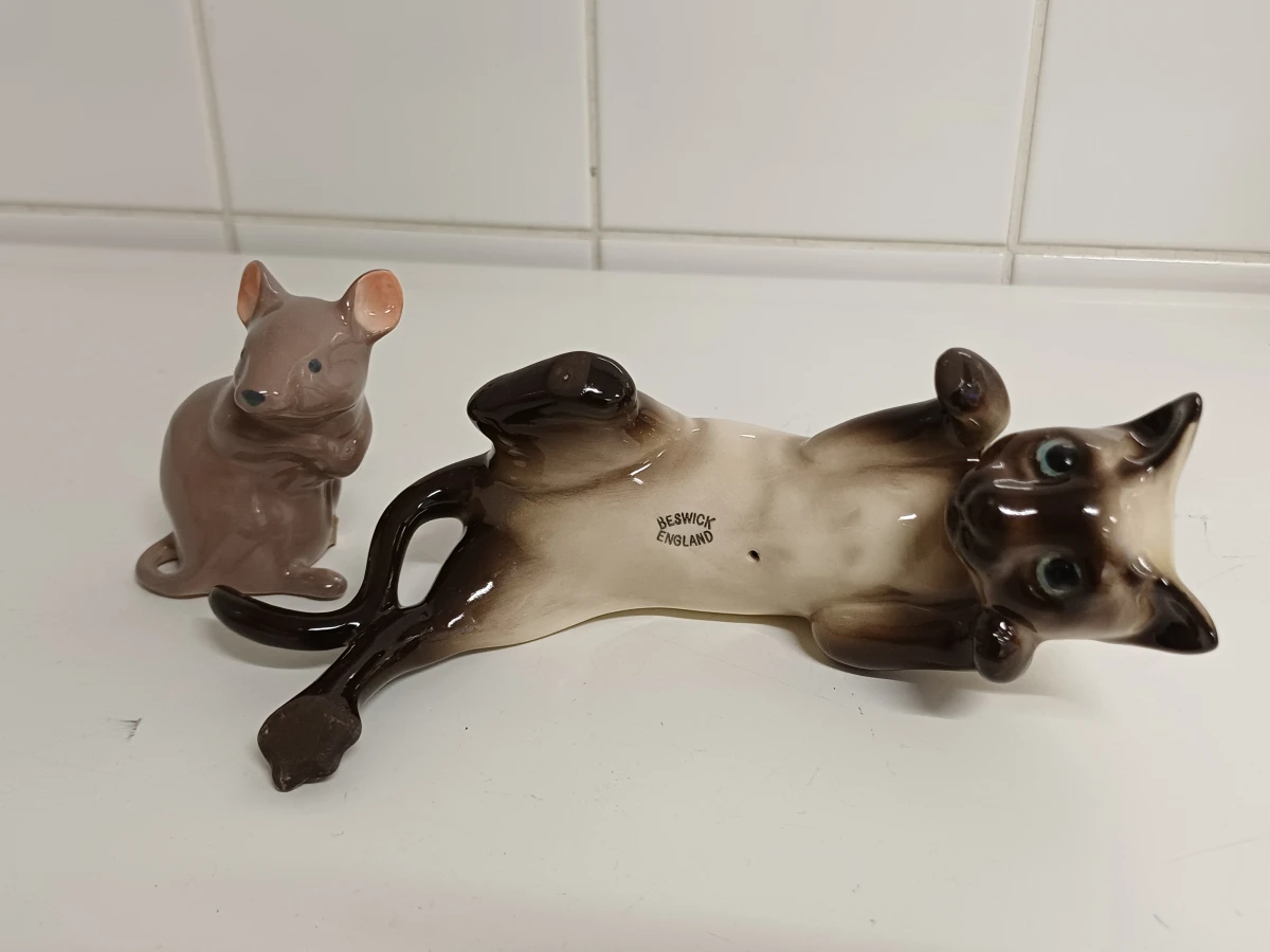 Beswick - Siamese kat en muis