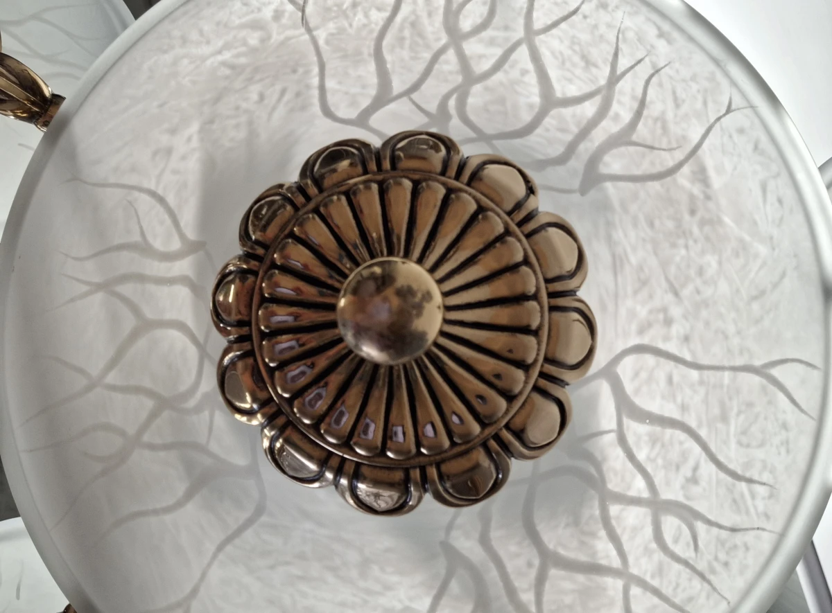 Exclusieve Spaanse Bejorama 'Catherine' kroonluchter - 9-Lichts klassiek design in messing en matglas