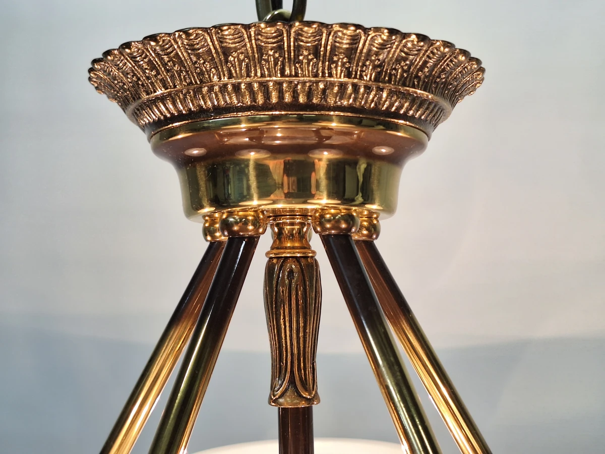 Exclusieve Spaanse Bejorama 'Catherine' kroonluchter - 9-Lichts klassiek design in messing en matglas