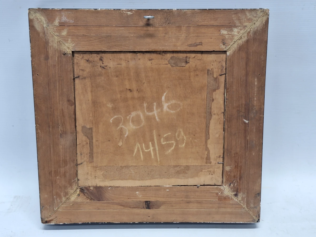 Stadsgezicht van de Graslei en Leie te Gent - Olieverf op paneel - L. Courtois