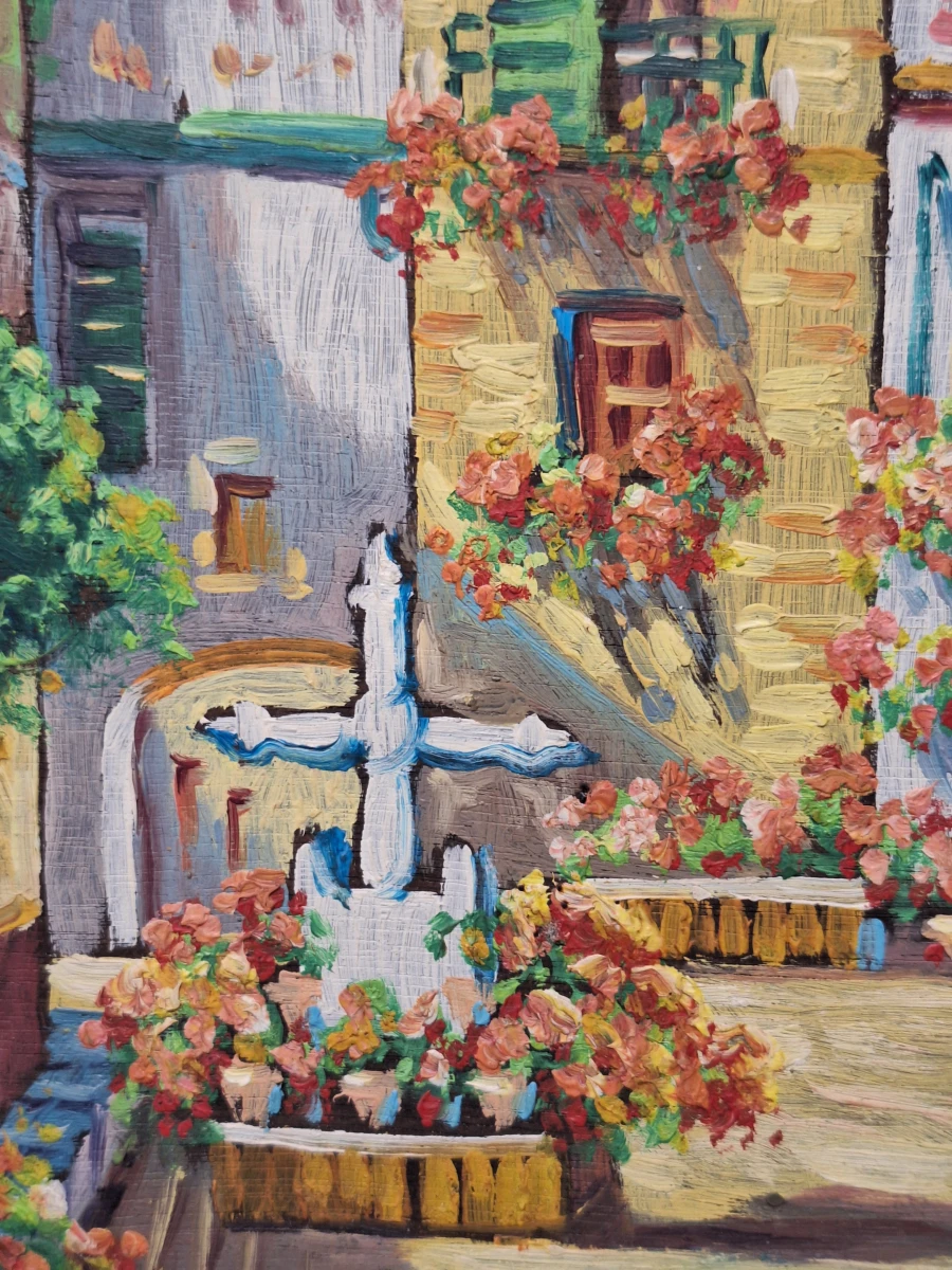 Impressionistisch stadsgezicht van Sevilla met de Giralda - Olieverf op paneel