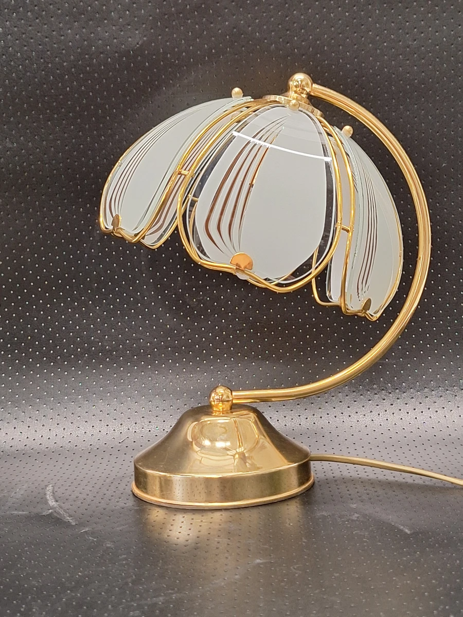 Elegante vintage Hollywood Regency verlichtingsset - Hanglamp & 2 tafellampen