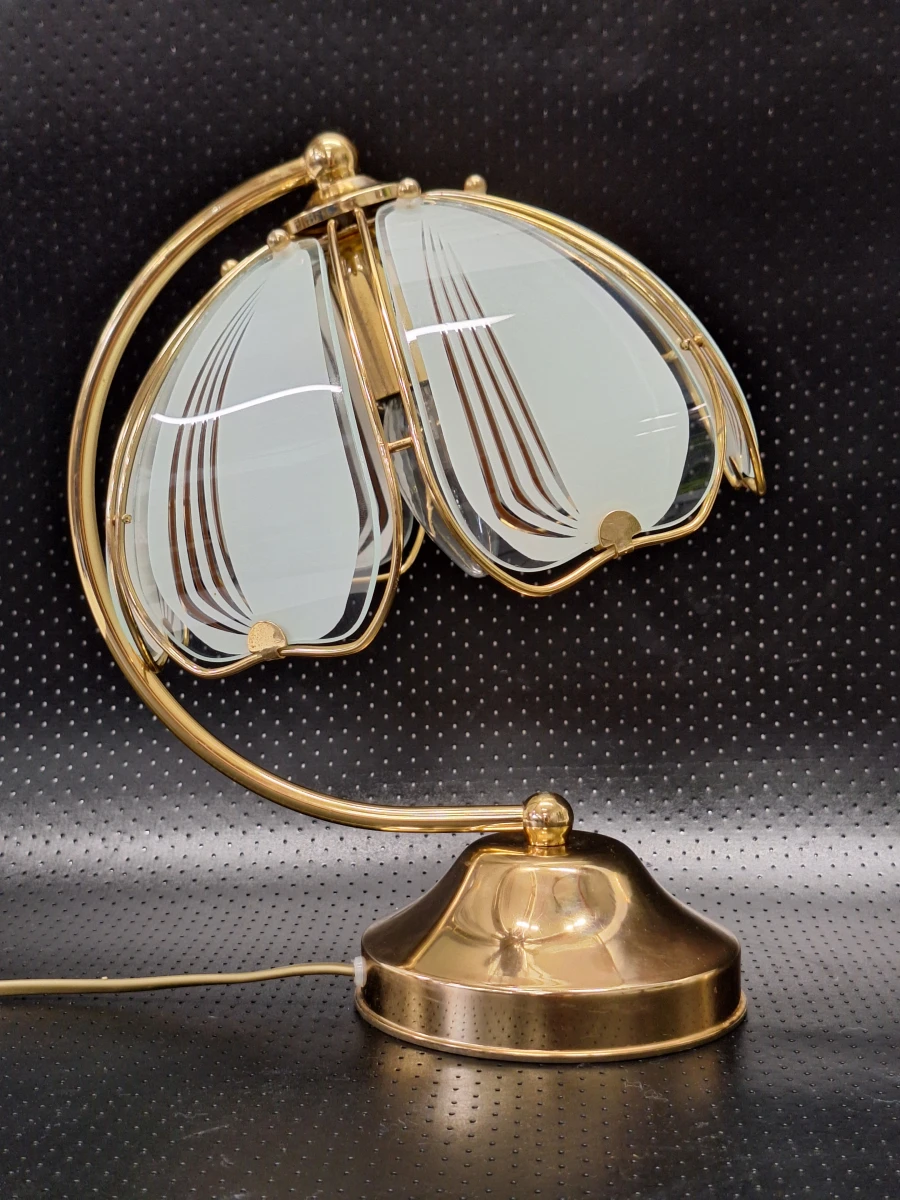 Elegante vintage Hollywood Regency verlichtingsset - Hanglamp & 2 tafellampen