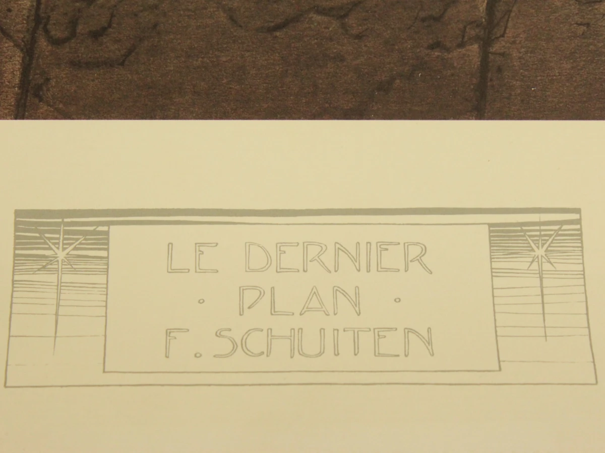 2 prints van striptekeningen in groot formaat met geprinte handtekening Francois Schuiten  (°1956)