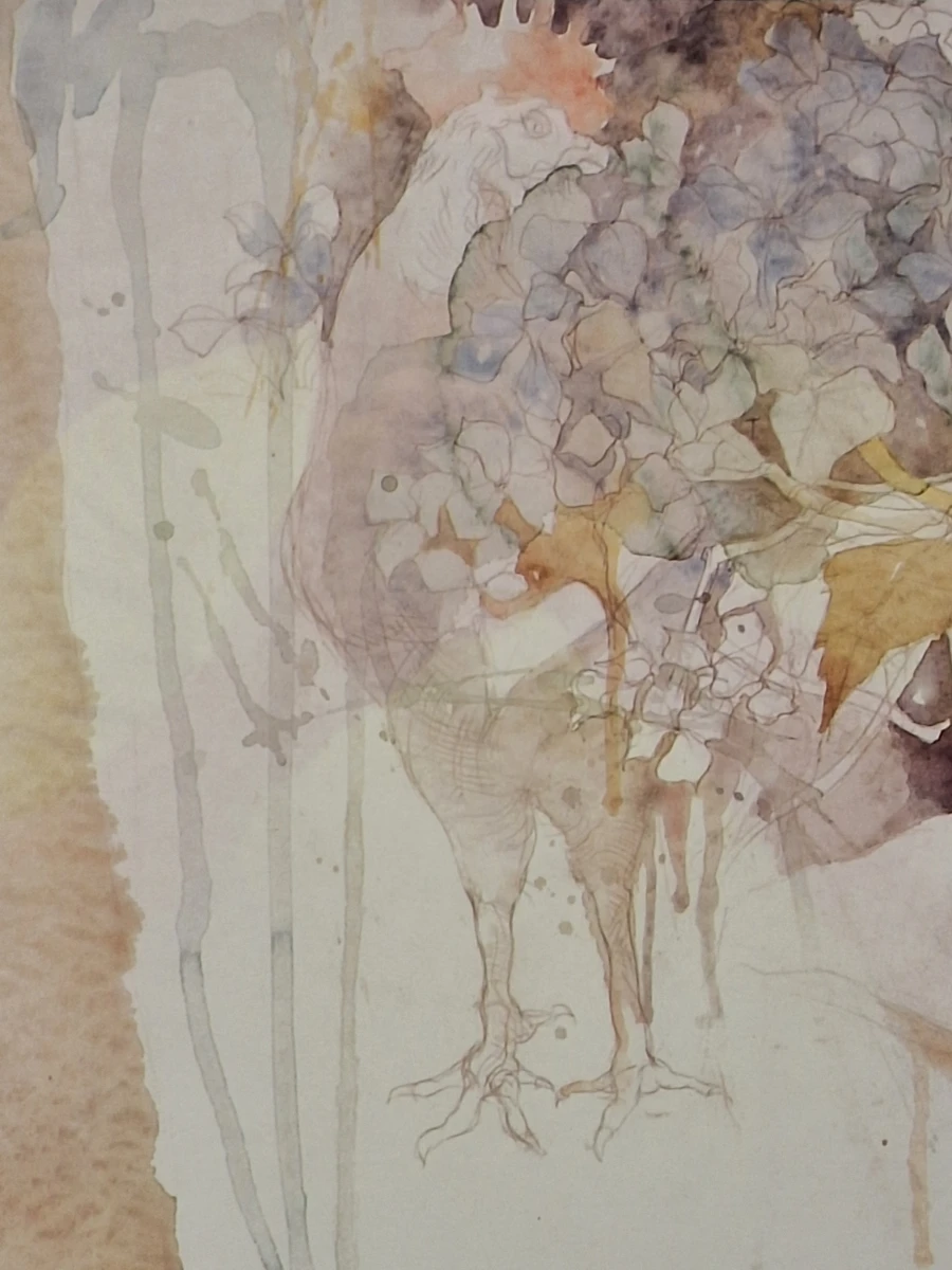 "Wer ist Hortensia?" - Kunstprint naar aquarel - Dagmar Mezřický (°1944)